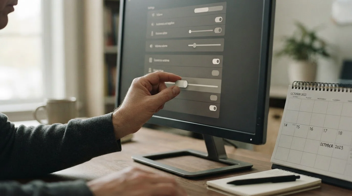 Mano ajustando un límite de depósito en una pantalla de configuración