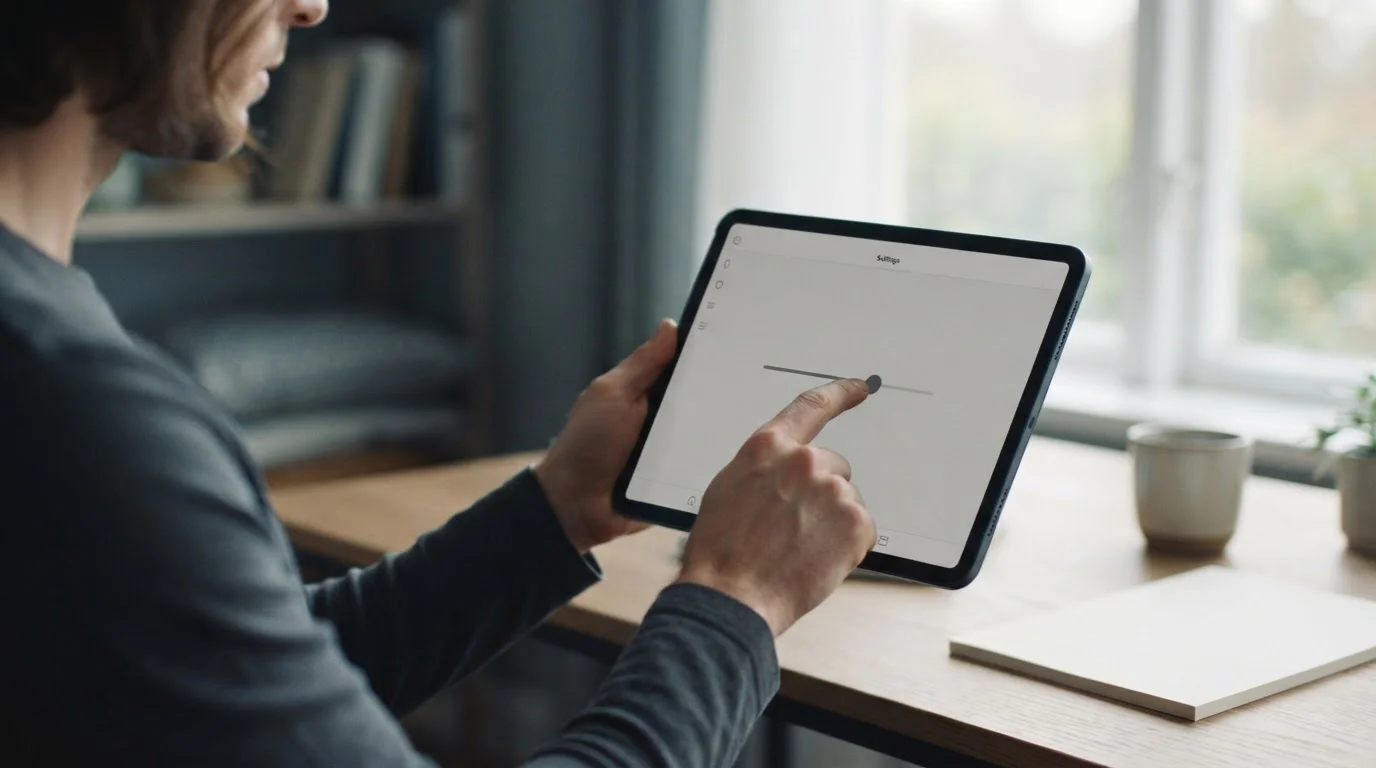 Mano ajustando un límite en una tablet