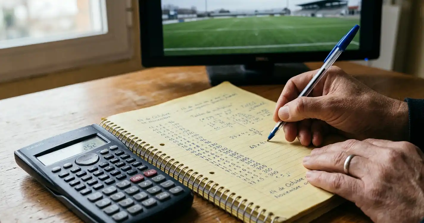 Cálculo manual del margen acumulado en una combinada de resultados exactos